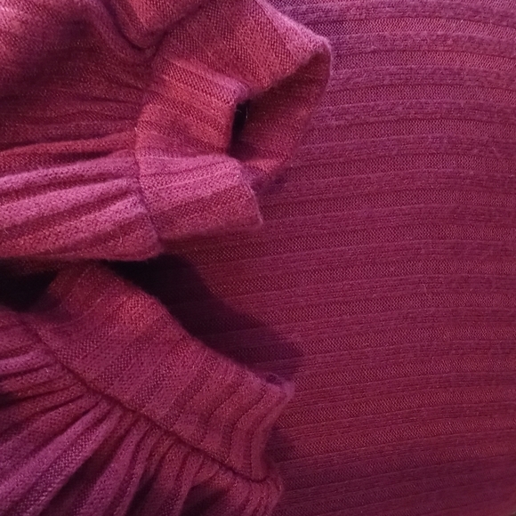 NWT Lulus off shoulder plum or brick red color medium long sleeve top - Picture 7 of 9